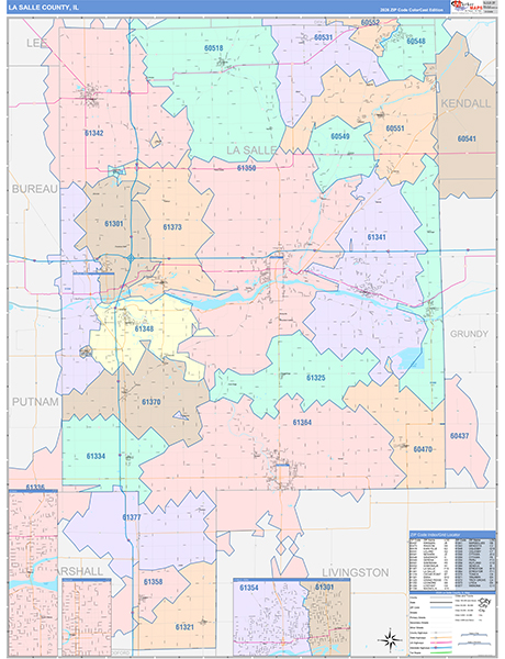 La Salle County, IL Zip Code Map